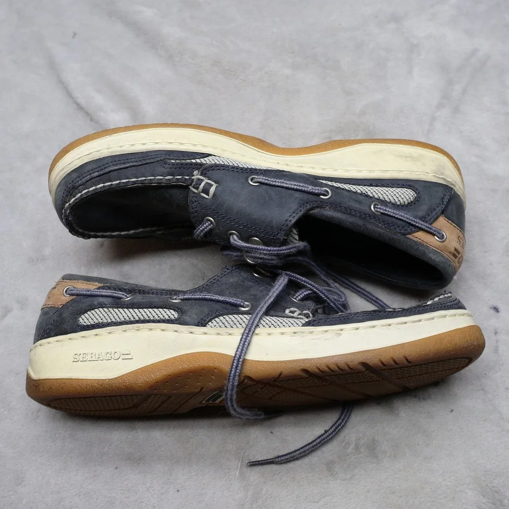Sebago Mens 8.5M Boat Shoes Blue Docksides Leather Mesh Nautical‎ Casual Loafers